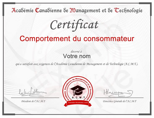 photo du certificat introduction management de l'académie canadienne de Management et de Technologie